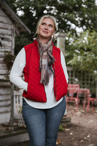 Midtown Check Scarf Coffee