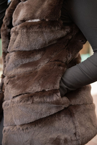 Cleo Hoody Vest Coffee O/S