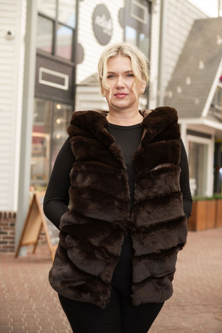 Cleo Hoody Vest Coffee O/S