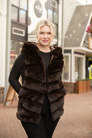 Cleo Hoody Vest Coffee O/S