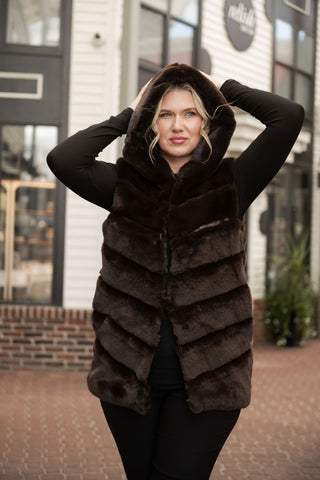 Cleo Hoody Vest Coffee O/S