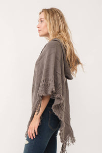 Harlie Grommet Poncho Cape Oslo Grey O/S