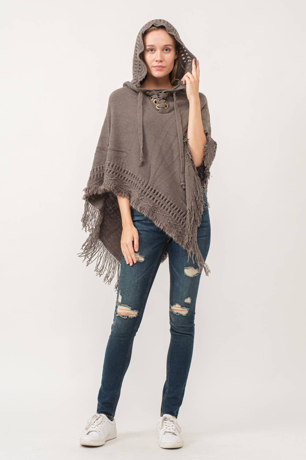 Harlie Grommet Poncho Cape Oslo Grey O/S