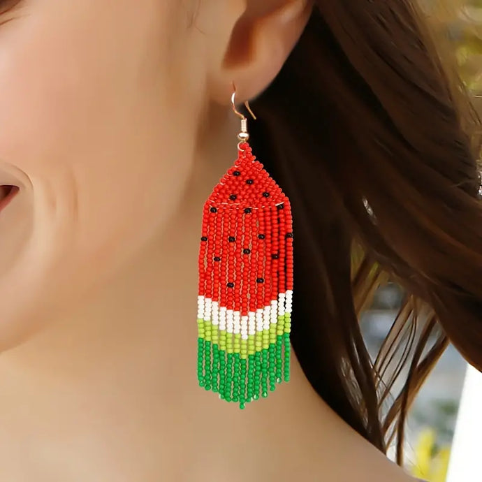 Watermelon Sugar High Beaded Earrings
