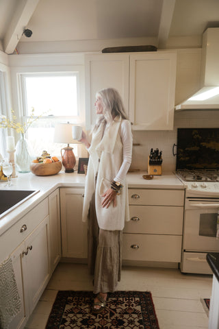 Tempest Drape Vest ivory