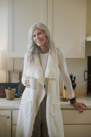 Tempest Drape Vest ivory