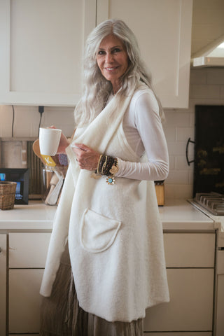 Tempest Drape Vest ivory