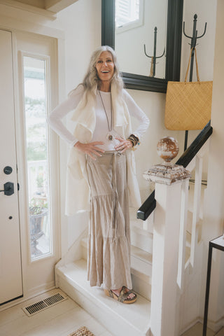 Tempest Drape Vest ivory