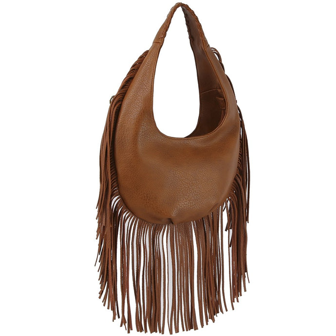 Suzi Fringe Shoulder Bag Brown