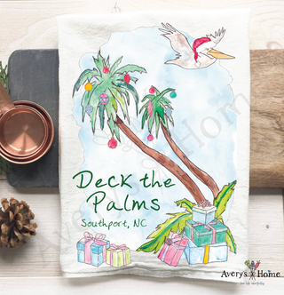 Deck the Palms Christmas Kitchen Towel