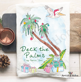 Deck the Palms Christmas Kitchen Towel