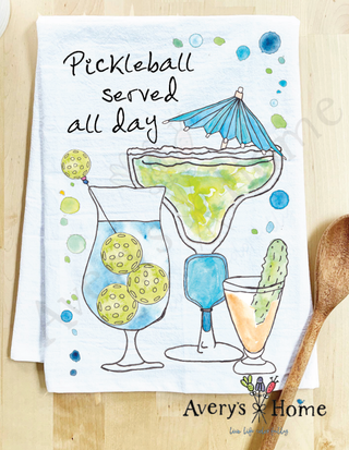 Pickleball Served Cocktail Dish Towel