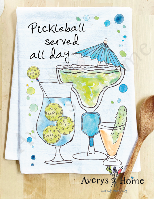 Pickleball Served Cocktail Dish Towel