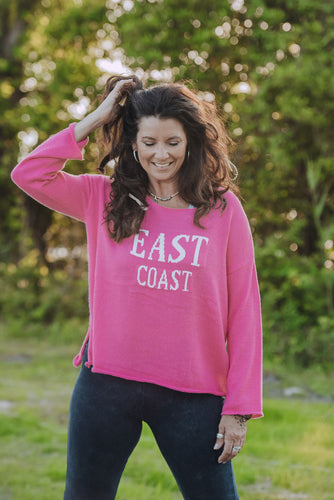 EAST COAST Sweater Hot Pink/Ivory