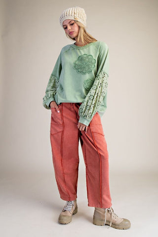 Barrel Terry Pants Brick