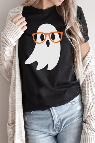 Nerdy Ghost Tee Heather Black