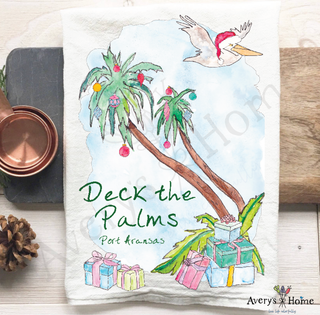 Deck the Palms Christmas Kitchen Towel