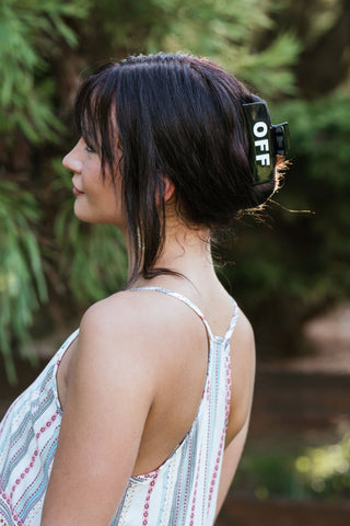 Fuck Off Claw Hair Clip Black