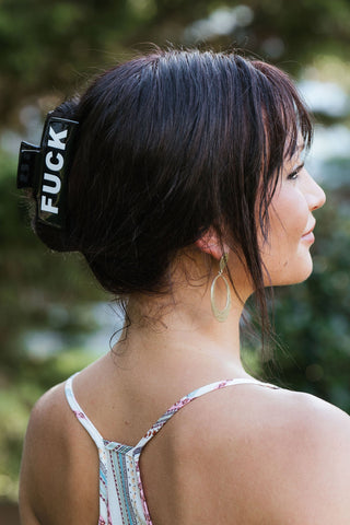 Fuck Off Claw Hair Clip Black