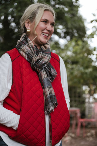 Midtown Check Scarf Blu/grey