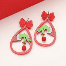 Glittery Grinch Fingers Earrings