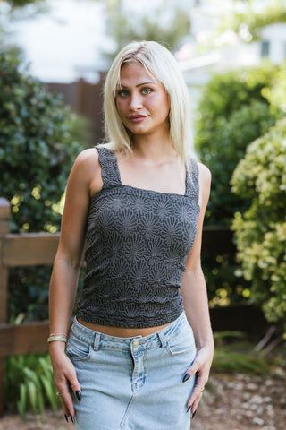 Charlotte Top O/S Gunmetal