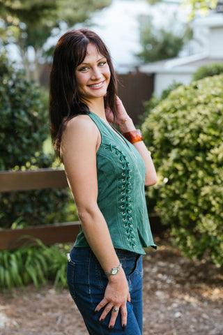 Wild Heart Halter Top - Hunter Green