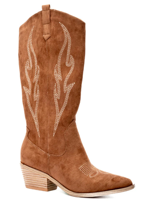 HEADLINER Faux Suede Boot Tobacco