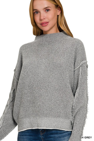 Raw Edge Sweater HGrey