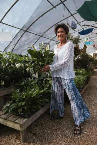 Gypsy Pants White/Indigo
