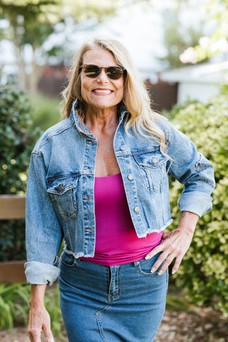 Cropped Raw Edge Jacket