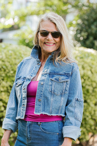 Cropped Raw Edge Jacket