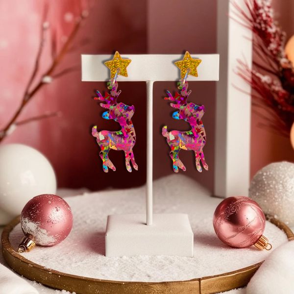 Glittery Reindeer earrings