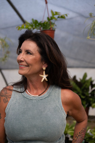 Judy Ribbed Tank Dusty Teal