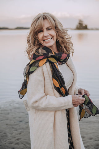 Autumnal Felt/Silk Scarf