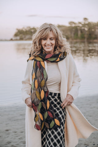 Autumnal Felt/Silk Scarf