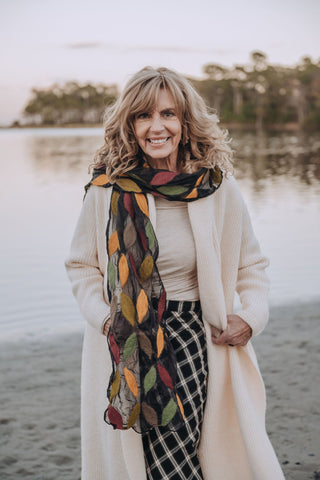 Autumnal Felt/Silk Scarf