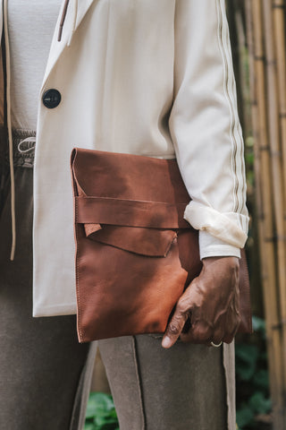 Exclusive Water Lili Leather envelope bag