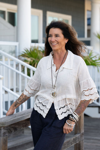 Leticia Linen Top O/S