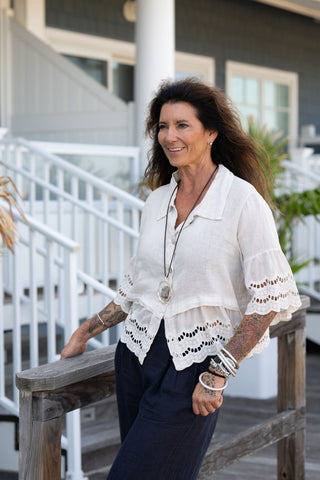 Leticia Linen Top O/S