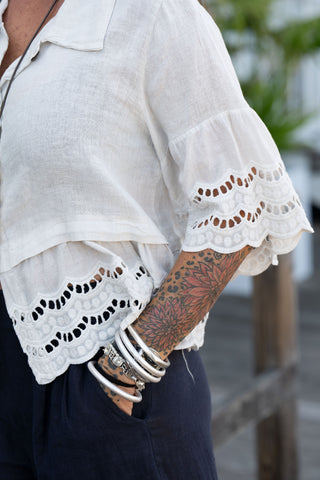 Leticia Linen Top O/S