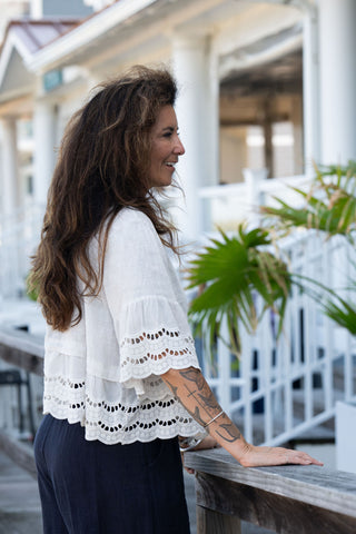 Leticia Linen Top O/S