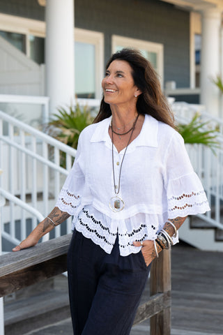 Leticia Linen Top O/S Wt