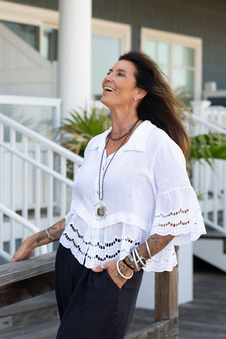 Leticia Linen Top O/S Wt