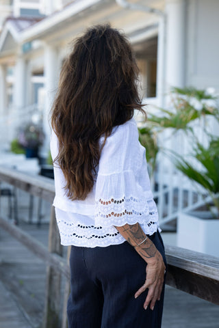Leticia Linen Top O/S Wt