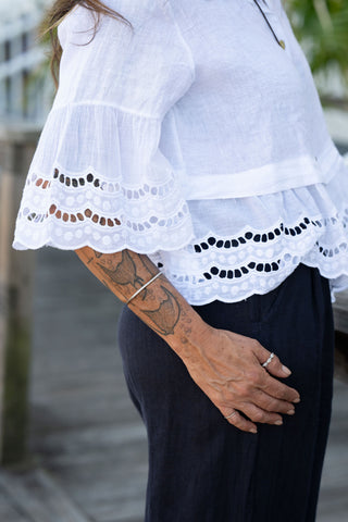 Leticia Linen Top O/S Wt