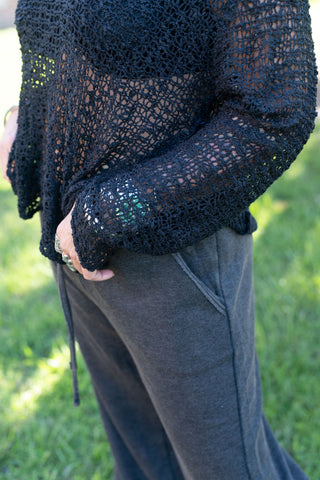 Fleece Lounging Pants Ash Black