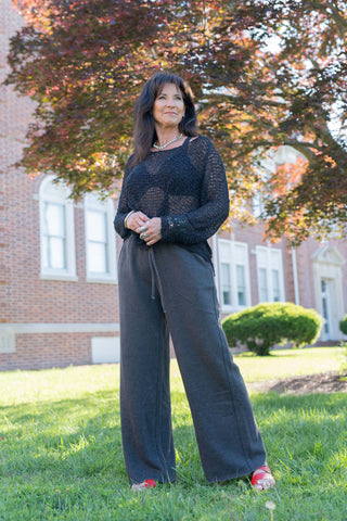 Fleece Lounging Pants Ash Black