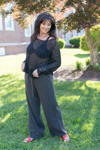 Fleece Lounging Pants Ash Black