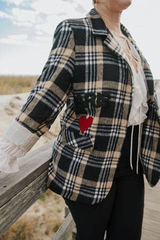 Hey Mickey Plaid Blazer O/S